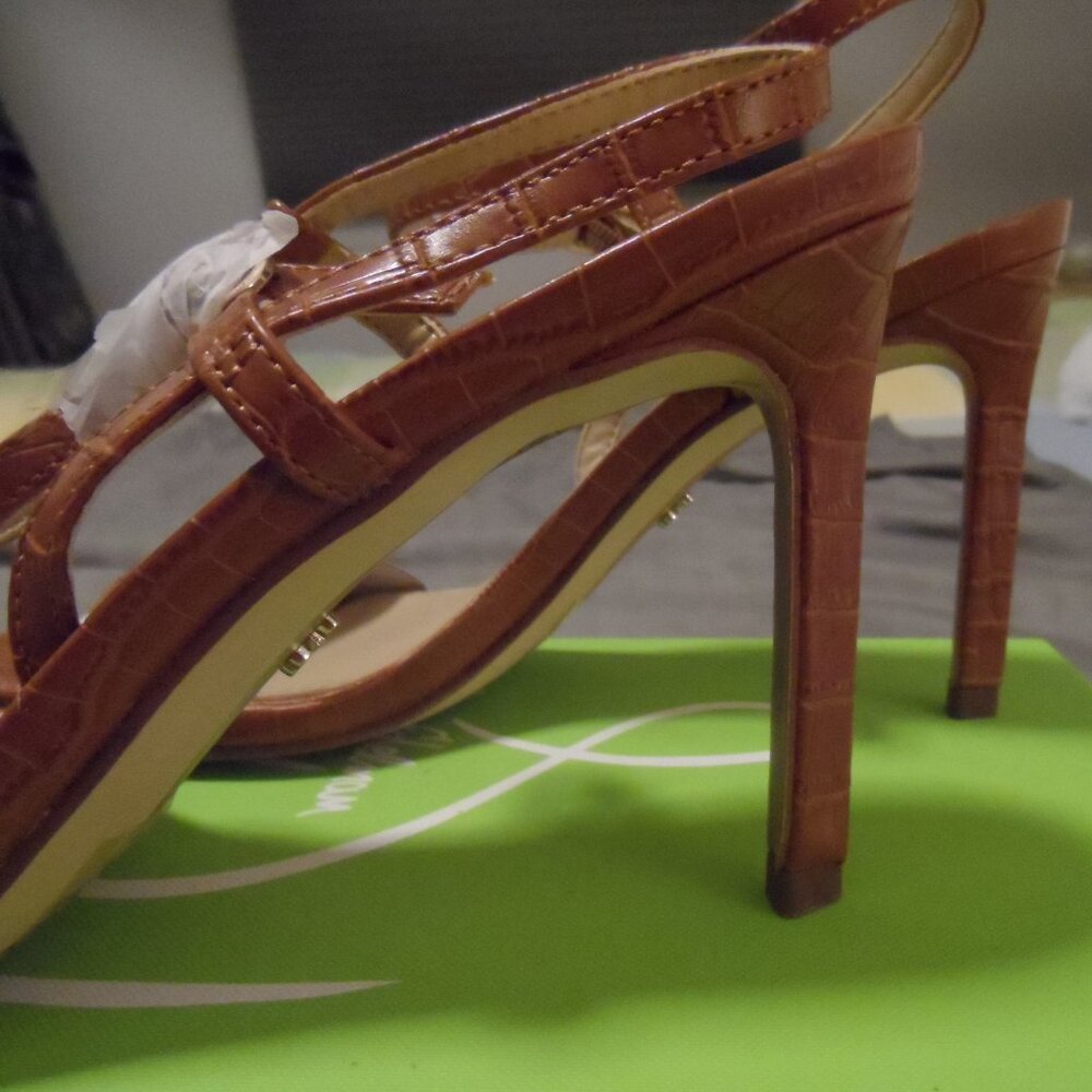 New Sam Edelman Strappy Heeled Dress Doran Sandals Brown Sz 7M - Picture 5 of 14